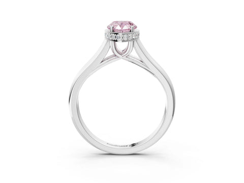 White gold Fancy Pink Pear Cut Solitaire Diamond Engagement Ring with Four-Prong Setting and Tapered Band_15