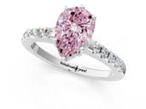 White gold Fancy Pink Pear Cut Solitaire Diamond Engagement Ring with Pavé Band and Six-Prong Setting_13