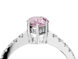 White gold Fancy Pink Pear Cut Solitaire Diamond Engagement Ring with Pavé Band and Six-Prong Setting_16