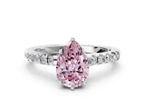 White gold Fancy Pink Pear Cut Solitaire Diamond Engagement Ring with Pavé Band and Six-Prong Setting_24