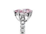White gold Fancy Pink Pear Cut Solitaire Diamond Engagement Ring with Pavé Band and Six-Prong Setting_29
