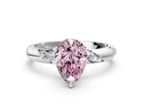 White gold Fancy Pink Pear Cut Solitaire Diamond Engagement Ring with Twisted Pave Band and Four-Prong Setting_19