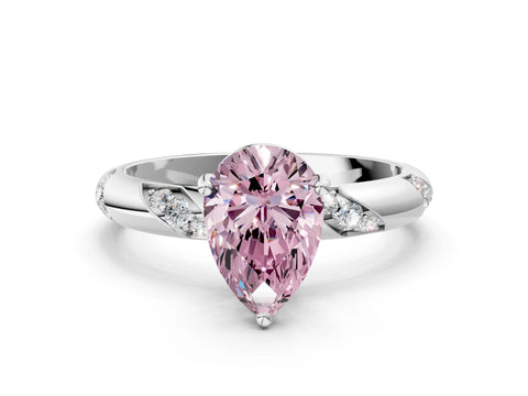 White gold Fancy Pink Pear Cut Solitaire Diamond Engagement Ring with Twisted Pave Band and Four-Prong Setting_19