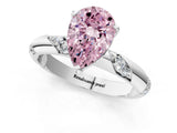 White gold Fancy Pink Pear Cut Solitaire Diamond Engagement Ring with Twisted Pave Band and Four-Prong Setting_20