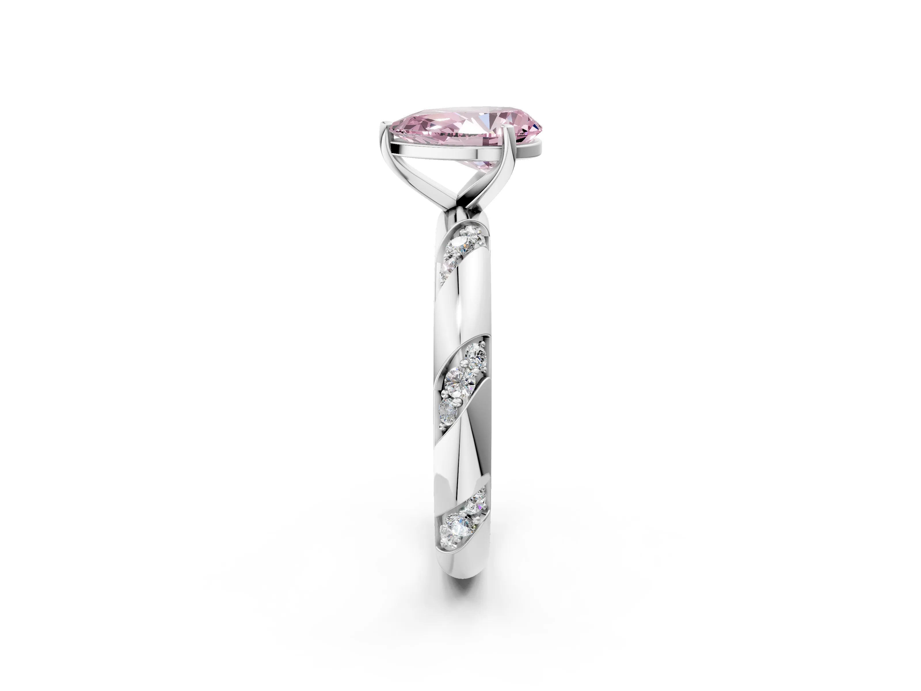 White gold Fancy Pink Pear Cut Solitaire Diamond Engagement Ring with Twisted Pave Band and Four-Prong Setting_21