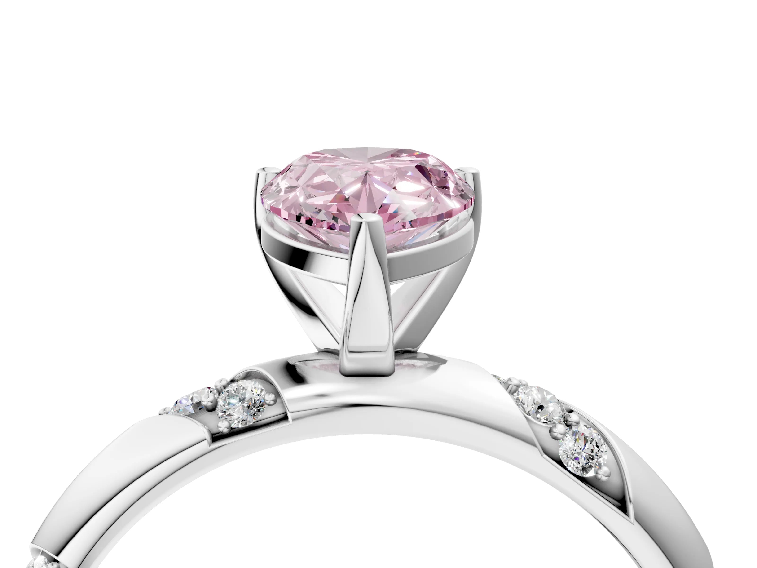 White gold Fancy Pink Pear Cut Solitaire Diamond Engagement Ring with Twisted Pave Band and Four-Prong Setting_23