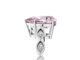 White gold Fancy Pink Pear Cut Solitaire Diamond Ring with Infinity Twist Band and Four-Prong Setting_5