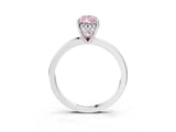 White gold Fancy Pink Pear Cut Solitaire Diamond Ring with Prong Setting and Plain Band_15