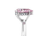 White gold Fancy Pink Pear Cut Solitaire Diamond Ring with Prong Setting and Plain Band_5