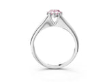 White gold Fancy Pink Pear Cut Solitaire Diamond Ring with Six-Prong Setting and Classic Band_171