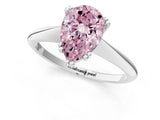 White gold Fancy Pink Pear Cut Solitaire Diamond Ring with Six-Prong Setting and Classic Band_239