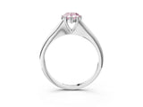 White gold Fancy Pink Pear Cut Solitaire Diamond Ring with Six-Prong Setting and Classic Band_243