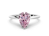 White gold Fancy Pink Pear Cut Solitaire Diamond Ring with Six-Prong Setting and Classic Band_55