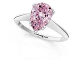 White gold Fancy Pink Pear Cut Solitaire Diamond Ring with Six-Prong Setting and Classic Band_56