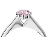 White gold Fancy Pink Pear Cut Solitaire Diamond Ring with Six-Prong Setting and Classic Band_59