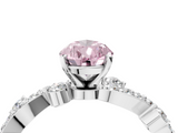 White gold Fancy Pink Pear  Cut Solitaire Diamond Twisted Band with Pave Setting_28