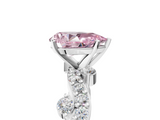 White gold Fancy Pink Pear  Cut Solitaire Diamond Twisted Band with Pave Setting_33