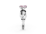 White gold Fancy Pink Pear  Cut Solitaire Diamond with Side Stones on Criss-Cross Band and Four-Prong Setting_5