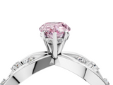 White gold Fancy Pink Pear  Cut Solitaire Diamond with Side Stones on Criss-Cross Band and Four-Prong Setting_7