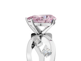 White gold Fancy Pink Pear  Cut Solitaire Diamond with Side Stones on Criss-Cross Band and Four-Prong Setting_8