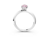 White gold Fancy Pink Pear  Cut Solitaire Engagement Ring with Flat Band and Four-Prong Setting 3