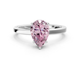 White gold Fancy Pink Pear  Cut Solitaire Engagement Ring with Four-Prong Setting on a Classic Band_20