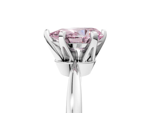 White gold Fancy Pink Pear Cut Solitaire Engagement Ring with Six-Prong Setting and Tapered Band_5