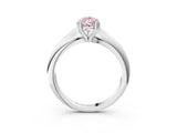 White gold Fancy Pink Pear  Cut Solitaire Engagement Ring with Tapered Band and Four-Prong Setting 4