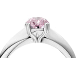 White gold Fancy Pink Pear  Cut Solitaire Engagement Ring with Tapered Band and Four-Prong Setting 5