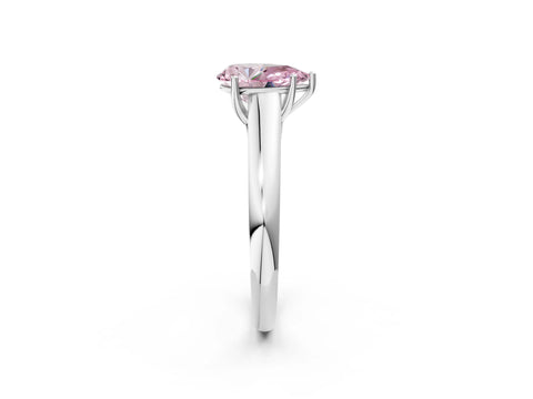 White gold Fancy Pink Pear Cut Solitaire Engagement Ring with Tapered Band and Four-Prong Setting_17