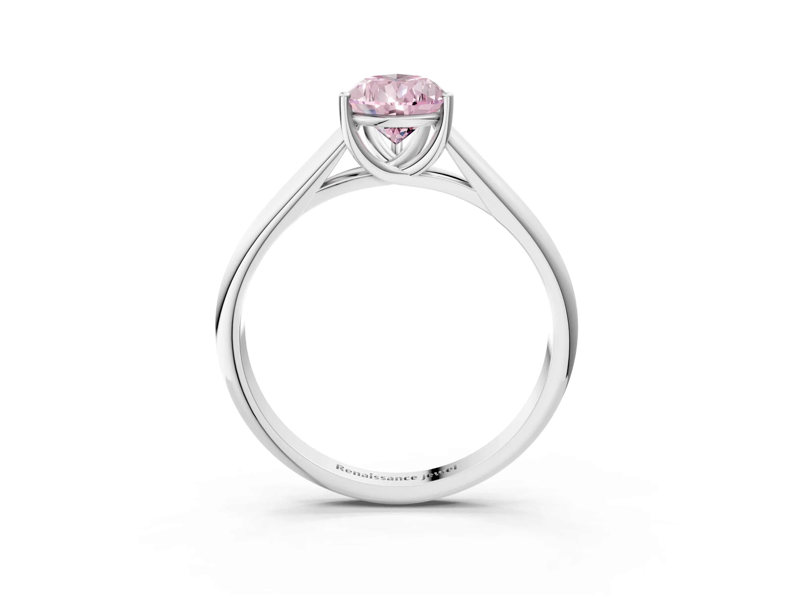 White gold Fancy Pink Pear Cut Solitaire Engagement Ring with Tapered Band and Four-Prong Setting_18
