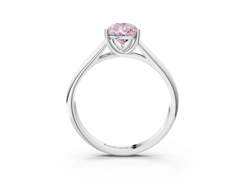 White gold Fancy Pink Pear Cut Solitaire Engagement Ring with Tapered Band and Four-Prong Setting_18