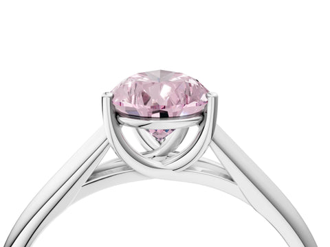 White gold Fancy Pink Pear Cut Solitaire Engagement Ring with Tapered Band and Four-Prong Setting_19