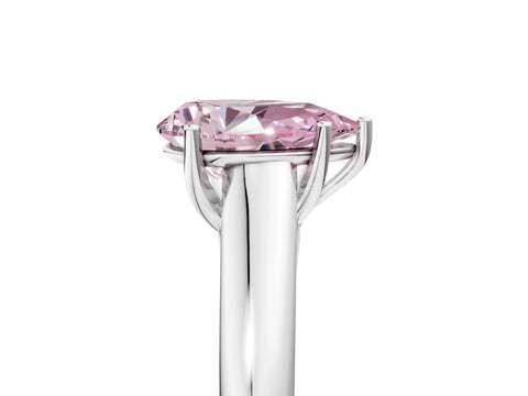 White gold Fancy Pink Pear Cut Solitaire Engagement Ring with Tapered Band and Four-Prong Setting_20