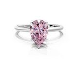 White gold Fancy Pink Pear  Cut Solitaire Engagement Ring with Thin Band and Four-Prong Setting_3