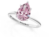 White gold Fancy Pink Pear  Cut Solitaire Engagement Ring with Thin Band and Four-Prong Setting_4