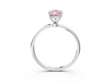 White gold Fancy Pink Pear  Cut Solitaire Engagement Ring with Thin Band and Four-Prong Setting_6