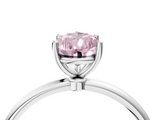 White gold Fancy Pink Pear  Cut Solitaire Engagement Ring with Thin Band and Four-Prong Setting_7