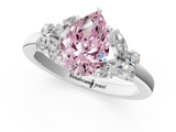 White gold Fancy Pink Pear  Cut Solitaire Floral Diamond Ring with Four-Prong Setting_38