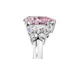 White gold Fancy Pink Pear  Cut Solitaire Floral Diamond Ring with Four-Prong Setting_42