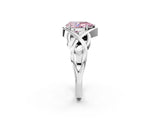 White gold Fancy Pink Pear Cut Solitaire Intertwined Band Prong Setting Ring_2