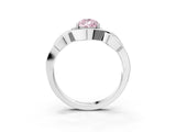 White gold Fancy Pink Pear Cut Solitaire Intertwined Band Prong Setting Ring_3