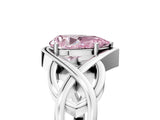 White gold Fancy Pink Pear Cut Solitaire Intertwined Band Prong Setting Ring_5