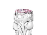 White gold Fancy Pink Pear Cut Solitaire Leaf-Inspired Engagement Ring with Prong Setting_17