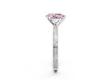 White gold Fancy Pink Pear Cut Solitaire Milgrain Engraved Band with Four-Prong Setting_14