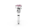 White gold Fancy Pink Pear Cut Solitaire Milgrain Leaf Band with Prong Setting_14