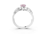 White gold Fancy Pink Pear Cut Solitaire Milgrain Leaf Band with Prong Setting_15