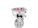 White gold Fancy Pink Pear Cut Solitaire Milgrain Leaf Band with Prong Setting_17