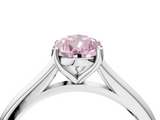White gold Fancy Pink Pear  Cut Solitaire Ring with Cathedral Band and Four-Prong Setting_42