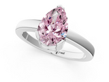 White gold Fancy Pink Pear  Cut Solitaire Ring with Four-Prong Setting and Classic Band_65